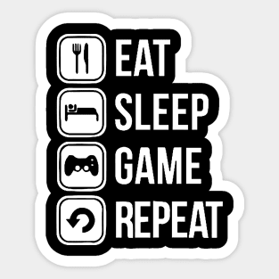 Eat Sleep Game Repeat Sticker